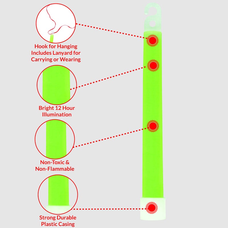 MediTac Green Glow Stick - Bright 6" Snap Sticks with 12 Hour Duration (24 Pack) - Image 4